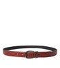 Dolce & Gabbana Brown Leather Silver Metal Buckle Belt Men