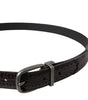 Dolce & Gabbana Dark Brown Perforated Leather Metal Buckle Belt Men