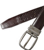 Dolce & Gabbana Dark Brown Perforated Leather Metal Buckle Belt Men