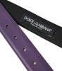 Dolce & Gabbana Purple Leather Gold Metal Buckle Belt Men