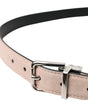 Dolce & Gabbana Beige Suede Leather Silver Buckle Belt Men