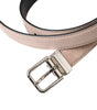 Dolce & Gabbana Beige Suede Leather Silver Buckle Belt Men