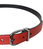 Dolce & Gabbana Red Leather Silver Metal Buckle Belt Men