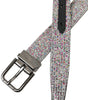 Dolce & Gabbana Multicolor Embellished Silver Metal Buckle Belt