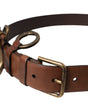 Dolce & Gabbana Brown Calf Leather Gold Metal Buckle Belt Men