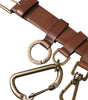 Dolce & Gabbana Brown Calf Leather Gold Metal Buckle Belt Men