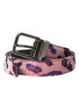 Dolce & Gabbana Multicolor Jacquard Leather Metal Buckle Belt