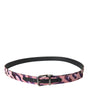 Dolce & Gabbana Multicolor Jacquard Leather Metal Buckle Belt