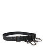 Dolce & Gabbana Black Calf Leather Silver Metal Buckle Belt