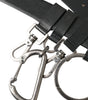 Dolce & Gabbana Black Calf Leather Silver Metal Buckle Belt