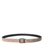 Dolce & Gabbana Beige Suede Leather Silver Buckle Belt Men