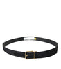 Dolce & Gabbana Black Gros Grain Gold Metal Buckle Belt Men