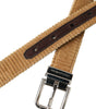 Dolce & Gabbana Brown Velvet Silver Metal Buckle Belt Men