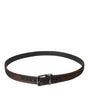 Dolce & Gabbana Gold Jacquard Stripes Silver Metal Buckle Belt