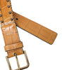 Dolce & Gabbana Beige Alligator Leather Studded Metal Buckle Belt