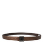 Dolce & Gabbana Bronze Leather Square Metal Buckle Belt