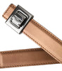 Dolce & Gabbana Bronze Leather Square Metal Buckle Belt