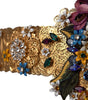 Dolce & Gabbana Multicolor Embellished Floral Crystal Wide Waist Belt