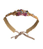 Dolce & Gabbana Multicolor Embellished Floral Crystal Wide Waist Belt