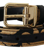 Dolce & Gabbana Multicolor Jacquard Leather Logo Buckle Belt