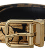 Dolce & Gabbana Multicolor Jacquard Leather Logo Buckle Belt
