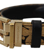 Dolce & Gabbana Multicolor Jacquard Leather Logo Buckle Belt