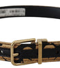 Dolce & Gabbana Multicolor Jacquard Leather Logo Buckle Belt