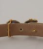 Dolce & Gabbana Pink Jaquard DG Logo Gold Metal Buckle Belt