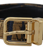 Dolce & Gabbana Multicolor Jacquard Leather Logo Buckle Belt