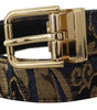 Dolce & Gabbana Multicolor Jacquard Leather Logo Buckle Belt