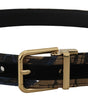 Dolce & Gabbana Multicolor Jacquard Leather Logo Buckle Belt