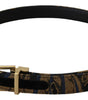 Dolce & Gabbana Multicolor Jacquard Leather Logo Buckle Belt
