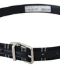 Dolce & Gabbana Black White Cotton Metal Silver Buckle Belt