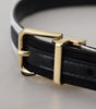 Dolce & Gabbana White Black Patchwork Gold Metal Buckle Belt