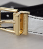 Dolce & Gabbana White Black Patchwork Gold Metal Buckle Belt