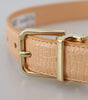 Dolce & Gabbana Beige Exotic Leather Gold Metal Buckle Belt