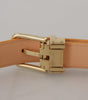 Dolce & Gabbana Beige Exotic Leather Gold Metal Buckle Belt