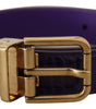 Dolce & Gabbana Purple Exotic Leather Gold Metal Buckle Belt