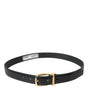Dolce & Gabbana Black Calf Leather Gold Metal Buckle Belt