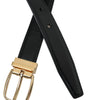 Dolce & Gabbana Black Calf Leather Gold Metal Buckle Belt