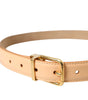 Dolce & Gabbana Beige Calfskin Leather Gold Metal Buckle Belt