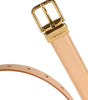 Dolce & Gabbana Beige Calfskin Leather Gold Metal Buckle Belt