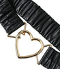 Dolce & Gabbana Black Leather Gold Heart Metal Buckle Belt