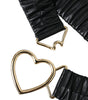 Dolce & Gabbana Black Leather Gold Heart Metal Buckle Belt