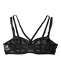 Dolce &amp; Gabbana Black Floral Lace Nylon Balconcino Bra Underwear