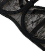 Dolce &amp; Gabbana Black Floral Lace Nylon Balconcino Bra Underwear