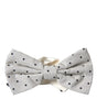 Dolce &amp; Gabbana White Black Polka Dot Polyester Bow Tie Men