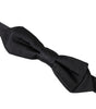 Dolce &amp; Gabbana Black Silk Adjustable Neck Men Bow Tie