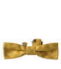 Dolce &amp; Gabbana Yellow Silk Adjustable Neck Men Bow Tie