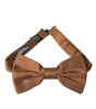 Dolce &amp; Gabbana Brown Silk Adjustable Neck Men Bow Tie